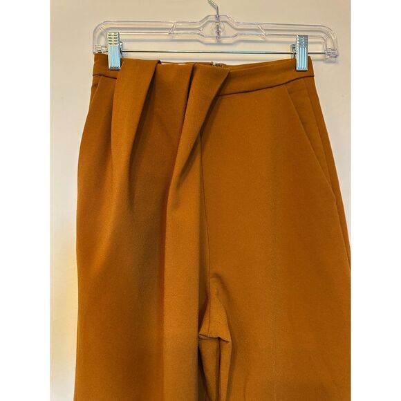 House of CB Cosmina Tan Drape Front Trouser Pants Size XS - Picture 1 of 4